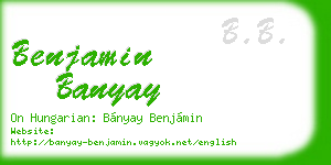 benjamin banyay business card