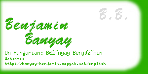 benjamin banyay business card